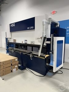 170 Ton, HSG #HC1703, press brakes, 10.5' overall, 106.3" between housing, 7.9" stroke, Delem DA69S, 8 axis