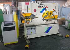 6-1/2" x 6-1/2" x 1/2" Geka #Hydracrop-110SD, CNC Deep Throat Ironworker, 24" throat, Dual Cylinder