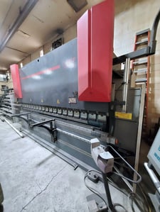 242 Ton, JMT #ADR 43220, hydraulic press brake, 14' overall, 10.4" stroke, 2-Axis Back Gauge, Delem CNC