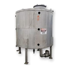 1000 gallon Stainless Steel Tank w/ Heat Exchanger Package, 6' diameter x 5' straight side, 2" thick foam