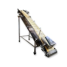 17" wide x 13'-3" long Stainless Steel Trough Vinyl Belt Conveyor