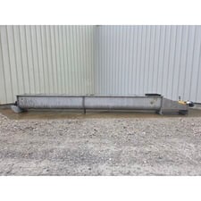 24" diameter x 22' long Stainless Steel Trough, Carbon Steel Screw Auger Conveyor, 5 HP motor, 230/460 V.