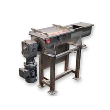 6" diameter x 3' long Ghazarian Welding, Stainless Steel Screw Auger Feeder, 25" discharge height, 1 HP