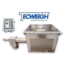 6" Tecnetic Industries #E/CR28, tecweigh volumetric screw feeder fl, 285 lbs/min.