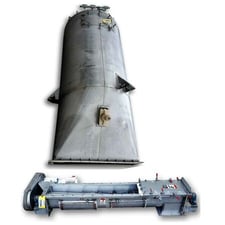 9" diameter x 10' long Sanitary Screw Feeder Auger w/ 90 cu.ft. Stainless Steel Hopper, 48" x 66" bin