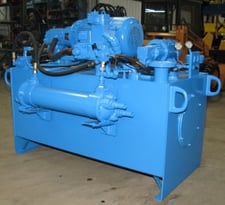 50 HP Denison, double vane pump, 3000 psi, 96 GPM (63+33), 5 HP kidney circuit, #2354 (2 available)