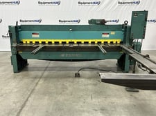 3/16" x 10' Wysong #1010, mechanical shear, front operated power back gauge, 16 hold downs, 10 HP, fine