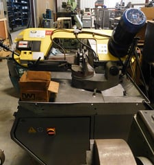 9" x 9" FMB #Triton, manual horizontal miter bandsaw, 8' 10" x 1" x .035" blade, 1.5 HP, 220 V., 3-phase, 2000