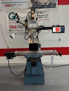 Trak #KX2, vertical bed mill, 9" x49" tbl., 3 HP, 31" X, 16" Y, 23.25" Z, 60-4200 RPM, R8, power draw bar