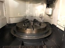 51.1" Yama Seiki #GV-1200, CNC vertical turret lathe, 16 ATC, 63" sw, 49" 4-jaw chuck, 49.2" table diameter
