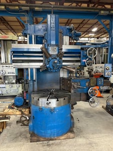 42" Bullard #Cutmaster, vertical turret lathe, 4-jaw chuck, 52" swing, 37" under rail, side head, 5 pos