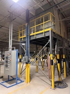 Tecweigh chemical additive system, (3) additive hoppers with hardy fillter dispenser PLC controls, KWS 6"