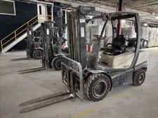 6500 lb. Crown #C51050-65, LP gas forklift, 2-stage mast, side shift, air tire, 48" fork length