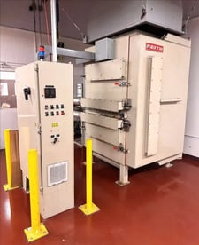 38" width x 62" H x 36" D Keith #KFR-36-12-36-2000, electric furnace, 107 KW, 129 amp, 480 V., 3 phase, 60