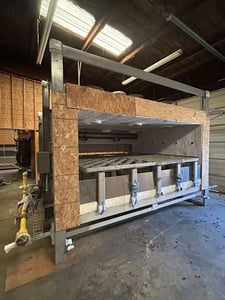 120" x 720" Keith #KBF-120-15-720-1750, natural gas kiln, 6000000 BTU/Hr., 10-zone, 1750°F, 8" ceramic fiber