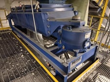 Rotex #R804A-MMMM, screener, 4-decks, nominal area per deck: 19.2 sq.ft., 17 PCF bulk density, 3500 PPH feed