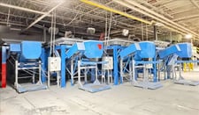 RM Group #BB-215, bulk bagging system withb infeed conveyor, 200 ton/hr., 17 sec filling speed, 2-3