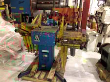 1600 lb. PA Industries, double end coil reel & straightener, 12" x .09" stock, edge guides, straightening