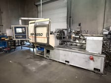 MJC #SP-42.50, CNC Spinning Lathe, Siemens control, 50 HP, dual roller changer, 2005