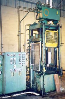 150 Ton, #TCIMAX-150-2820-24, hydraulic press, 10" ram, 4" diameter 4-post, 28" x20" between housing, 33.5"