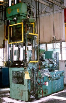 150 Ton, #IMA150-250-27, hydraulic press, 10" ram, 4" diameter 4-post, 34" daylight, 18" stroke