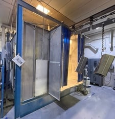 Deimco #MD8200, Large Inline Powder Booth, 5' W x 5' H Part Window, 2000