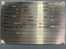 300 HP 1200 RPM Reliance, Frame 5006Y, Drip-Proof Ball Bearing, 2300 Volts