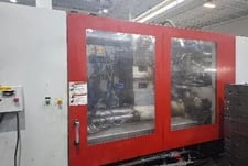 1125 Ton, 232 oz., Milacron #MG-1100-232, horizontal plastic injection molder, 61" x 47.2" tie bar spacing