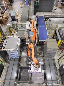 BWIS, robotic can palletizer & depalletiz, Dual Fanuc Robots, 500 CPM, Fanuc #M410iC/315 & #M410iC/185