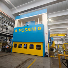 2000 Ton, Mossini #PDM-4B-LD-2000, 6000 x 2480 mm Die Space, 900" mm Stroke, 1270 mm Shut Height, 10-25 SPM
