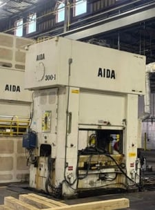 300 Ton, Aida #PMX-L2-300, 72.8" x 40" Die Space, 7.8" Stroke, 40-100 SPM