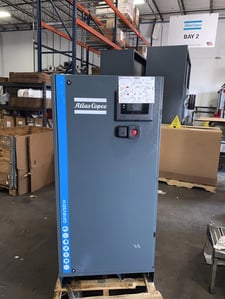 138 cfm, 102 psi, Atlas Copco #GA18VSD, oil-injected rotary screw compressor w/ integrated refrigerant dryer