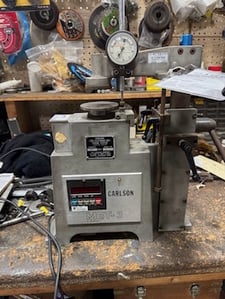 Carlson #MET-3, spring tester, 60 lb. capacity, up to 8" spring length, up to 1-1/4" spring diameter, 110/220