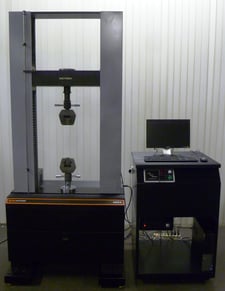 Instron #4204, 50kN floor standing tensile & compression testing system, 46" testing stroke, 22" x 7.75" table