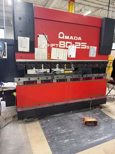 88 Ton, Amada #HFT-8025S, CNC down-acting 6-axis press brake