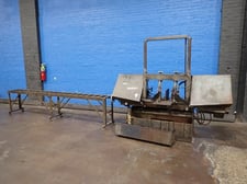 15.5" x 19.5" Wells & Sons, Horizontal Band Saw, w/ 9.5" x 115" Roller Conveyor, 1" Blade width, 1465/1760 RPM