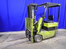2600 lb. Clark #TM15, Electric Forklift, 4" x 42" Forks, 76" Mast height, Adjustable, 7943 hours