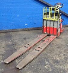 8000 lb. The Raymond Corporation #8400, Riding Electric Pallet Jack, 10" x 95" Fork length, 24 V, Battery