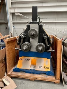 4" x 4" x 1/2" Ercolina #CE100H3, angle bending roll, 100mm roll shaft, new, never used, 2021