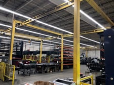 1 Ton, LodeRail #H2000-S-12-10-33-20, overhead bridge crane, 20' Span, 23'-33' runway length, free standing