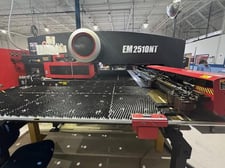 22 Ton, Amada #EM-2510NT, CNC turret punch, 45 station, 4 automatic index, 3 work clamps, 50" x 196" sheet