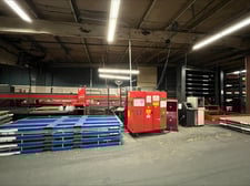 22 Ton, Amada #EM2510NT, Turret Punch, 50" x100", 50" throat, 1.65" stroke, 45 station, 2006