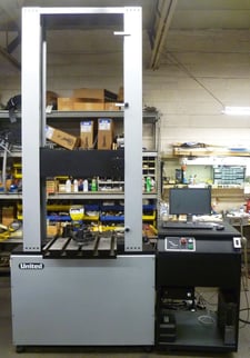 United #SFM-300kN, 60K (300kN) tensile & compression tester, 53" test opening, 22" btwn columns/screws, 53"