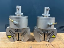 Instron #S5306B, 50 kN pneumatic wedge grips, 87 psi
