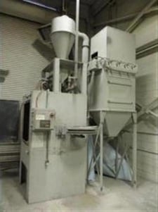 48" x 46" x 43" Delong/Innovative Systems, Thru-Feed Deburring & Blast Cabinet Peening System, 4 nozzles, 2