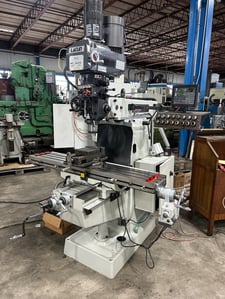 Lagun #FTV-2F, vertical mill, 10" x55" T-slotted table, power feed on table, 5 HP, 2-Axis digital read out