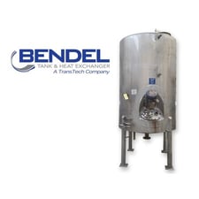 1300 gallon Bendel, Stainless Steel liquid mix tank w/ side agitator disperser, 66" diameter x 96" straight