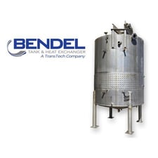 2400 gallon Bendel, Stainless Steel jacketed vertical mix tank