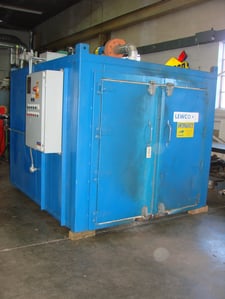 60" H x 60" width x 60" L Lewco, gas fired batch oven, 800&deg;F