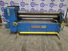 6' x 3/16" Niagara #6-72, bending roll, 6" roll diameter, air drop end, power rear roll adjustment, 25 FPM